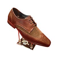 Leather Shoes - 612-1A--COFFE-NUBUCK-LACES