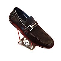 Leather Shoes - 8206-1--BLACK+NUBUCK