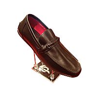 Leather Shoes - 8206-1--BLACK-RED-LINING