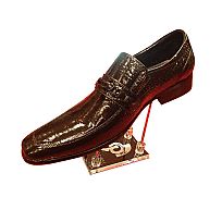Leather Shoes - A6886-CORCODILE-BLACK